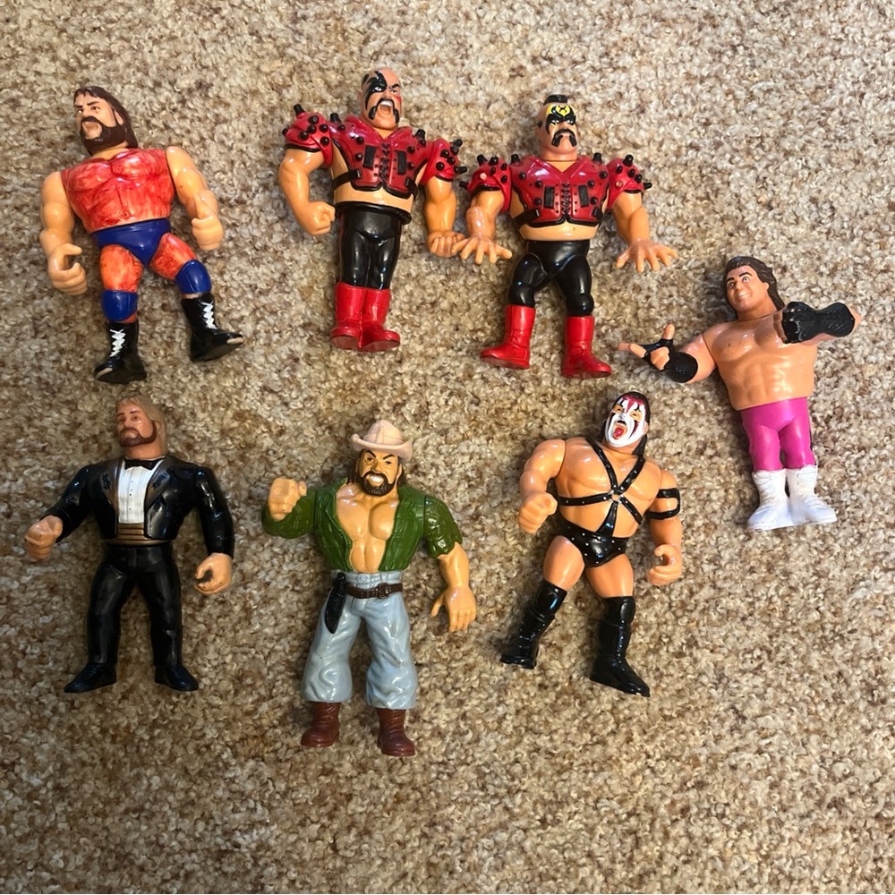 Hasbro Wrestling Action Figures Set - Red, Black, Pink